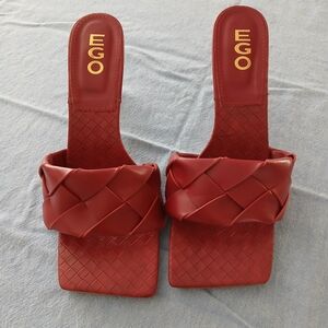 EGO Women's Red Woven Mules